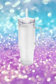 40oz Snow Globe Tumbler with Handle